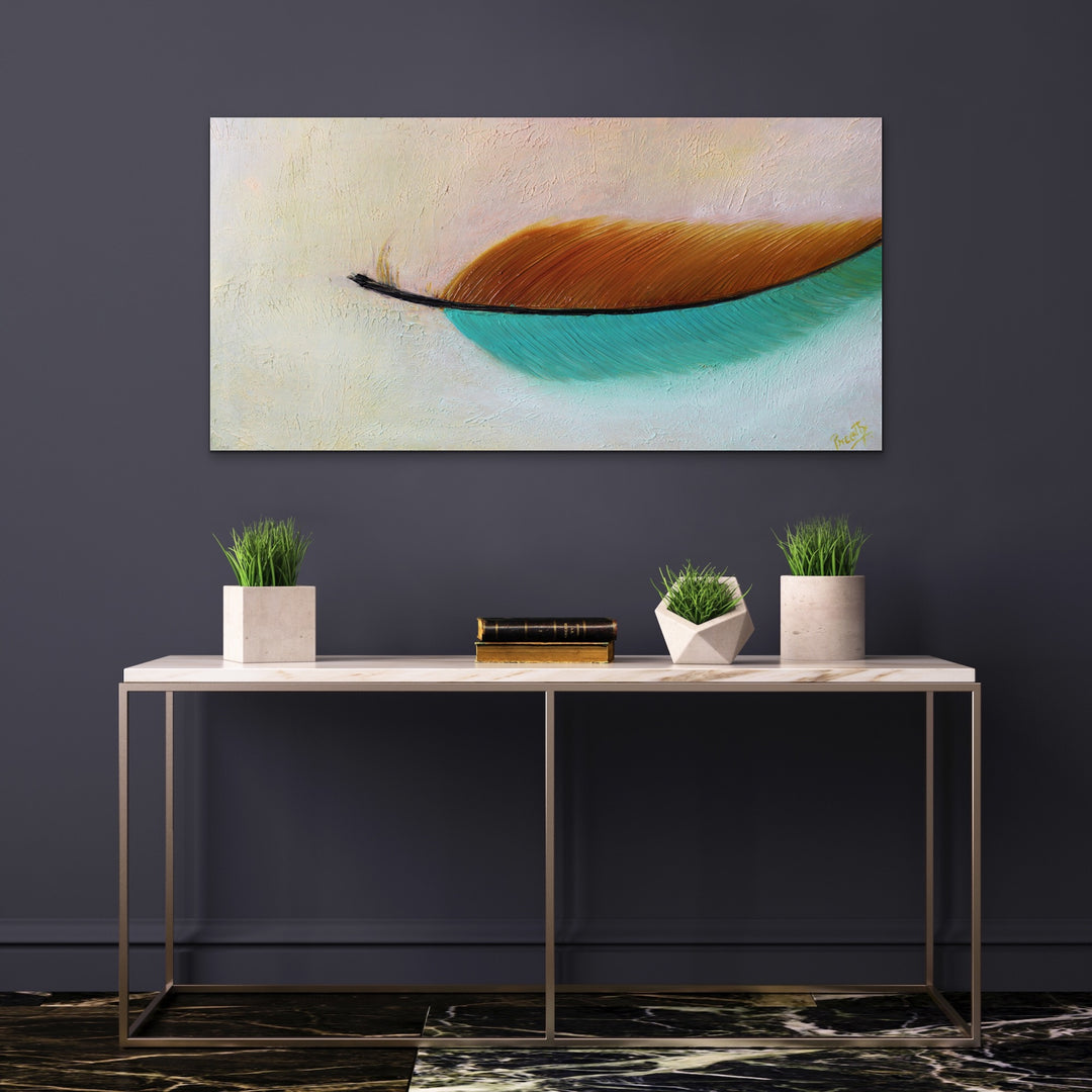 Floating - 24x48 - Abstract painting, Modern Art, Wall art, Canvas painting, Framed art, Minimalist art