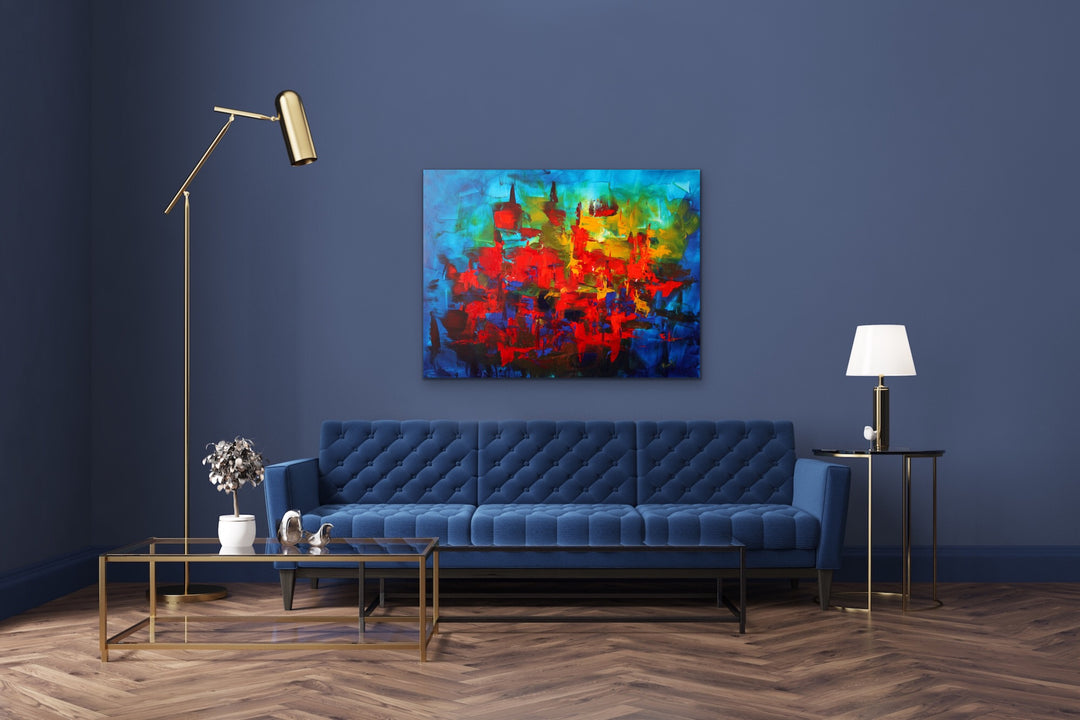Zodiac - 40x30 - Original Contemporary Modern Abstract Paintings by Preethi Arts