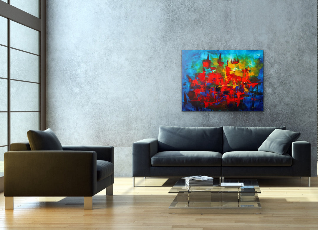 Zodiac - 40x30 - Original Contemporary Modern Abstract Paintings by Preethi Arts
