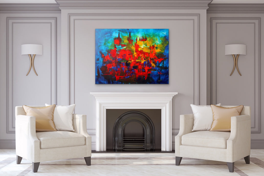 Zodiac - 40x30 - Original Contemporary Modern Abstract Paintings by Preethi Arts