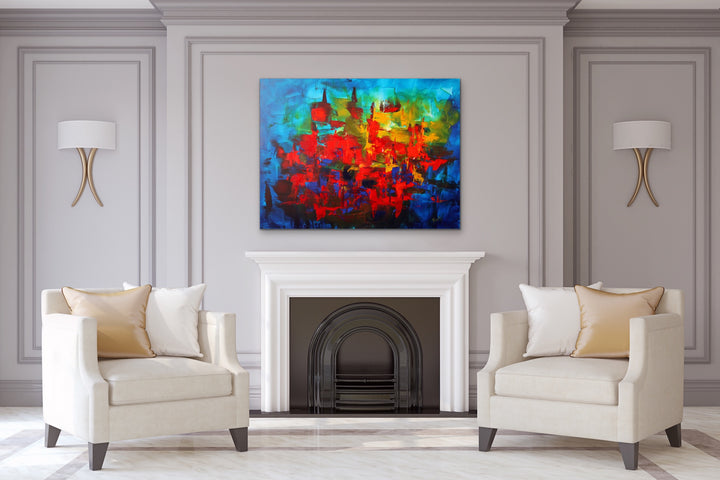 Zodiac - 40x30 - Original Contemporary Modern Abstract Paintings by Preethi Arts
