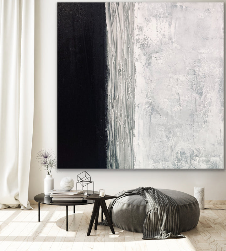 Imposing White  - minimalist painting 3d art white painting art for home