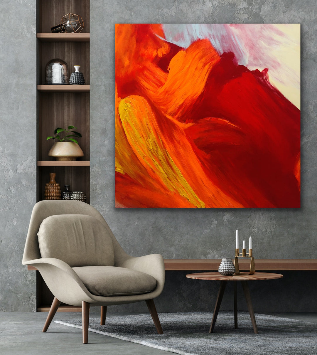 Attractive- 48x48 - Abstract painting, Modern Art, Wall art, Canvas painting, Framed art, Minimalist art