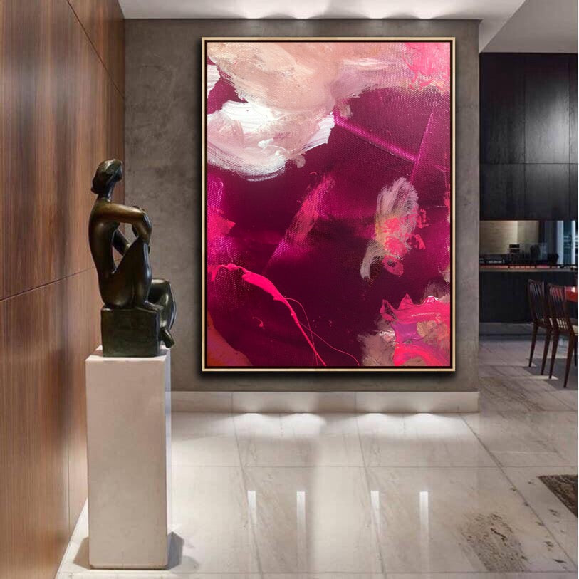 Rosy - Original Contemporary Modern Abstract Paintings by Preethi Arts