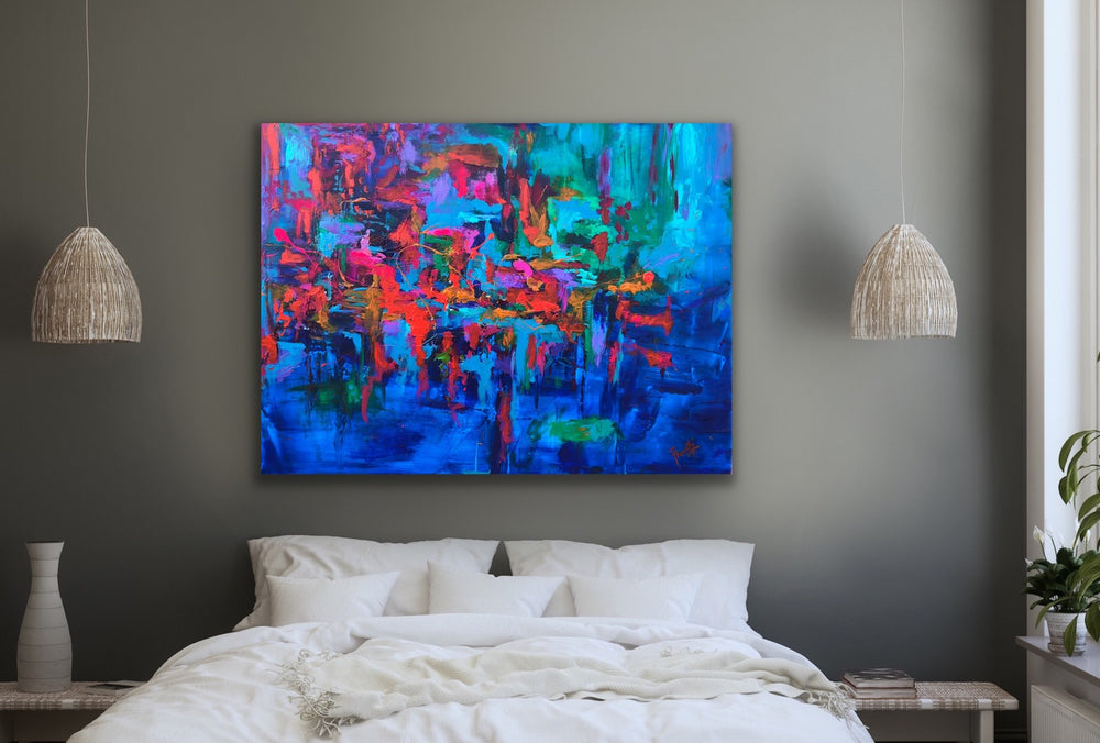 Sapphire - 30x40 - Abstract painting, Modern Art, Wall art, Canvas painting, Framed art, Minimalist art