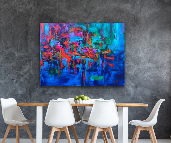 Sapphire - 30x40 - Abstract painting, Modern Art, Wall art, Canvas painting, Framed art, Minimalist art