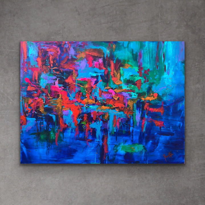 Sapphire - 30x40 - Abstract painting, Modern Art, Wall art, Canvas painting, Framed art, Minimalist art