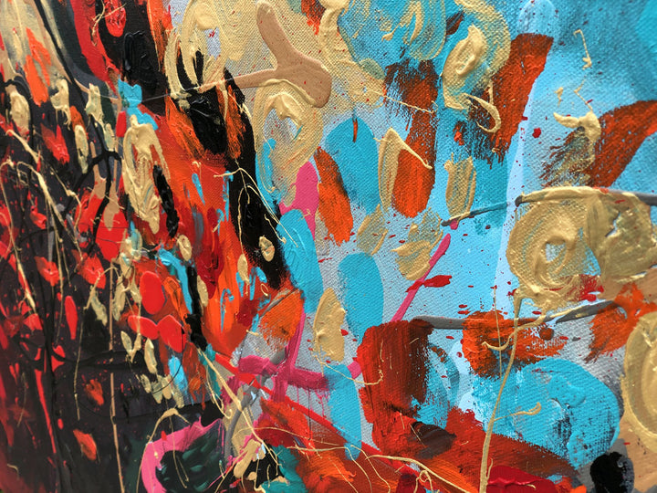 Happy Mood - 24x48 - Abstract painting, Modern Art, Wall art, Canvas painting, Framed art, Minimalist art