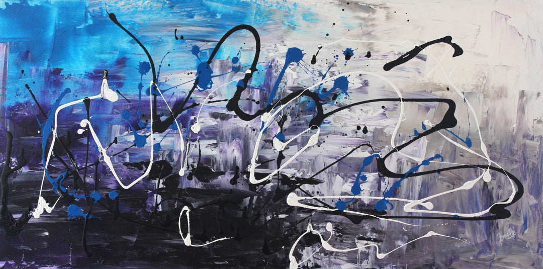 Moving Sky - 24x48 - Abstract painting, Modern Art, Wall art, Canvas painting, Framed art, Minimalist art