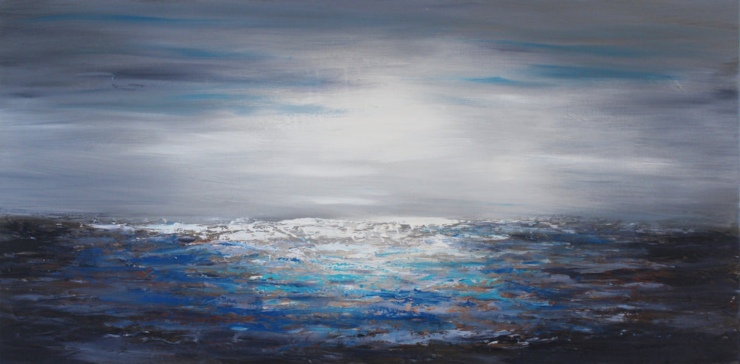 Seaside - 24x48 - Abstract painting, Modern Art, Wall art, Canvas painting, Framed art, Minimalist art