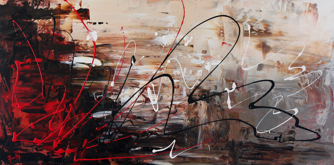 The fuse - 24x48 - Original Contemporary Modern Abstract Paintings by Preethi Arts
