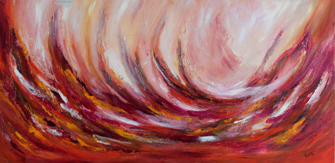 Wild cherry - 24x48 -Abstract painting, Modern Art, Wall art, Canvas painting, Framed art, Minimalist art