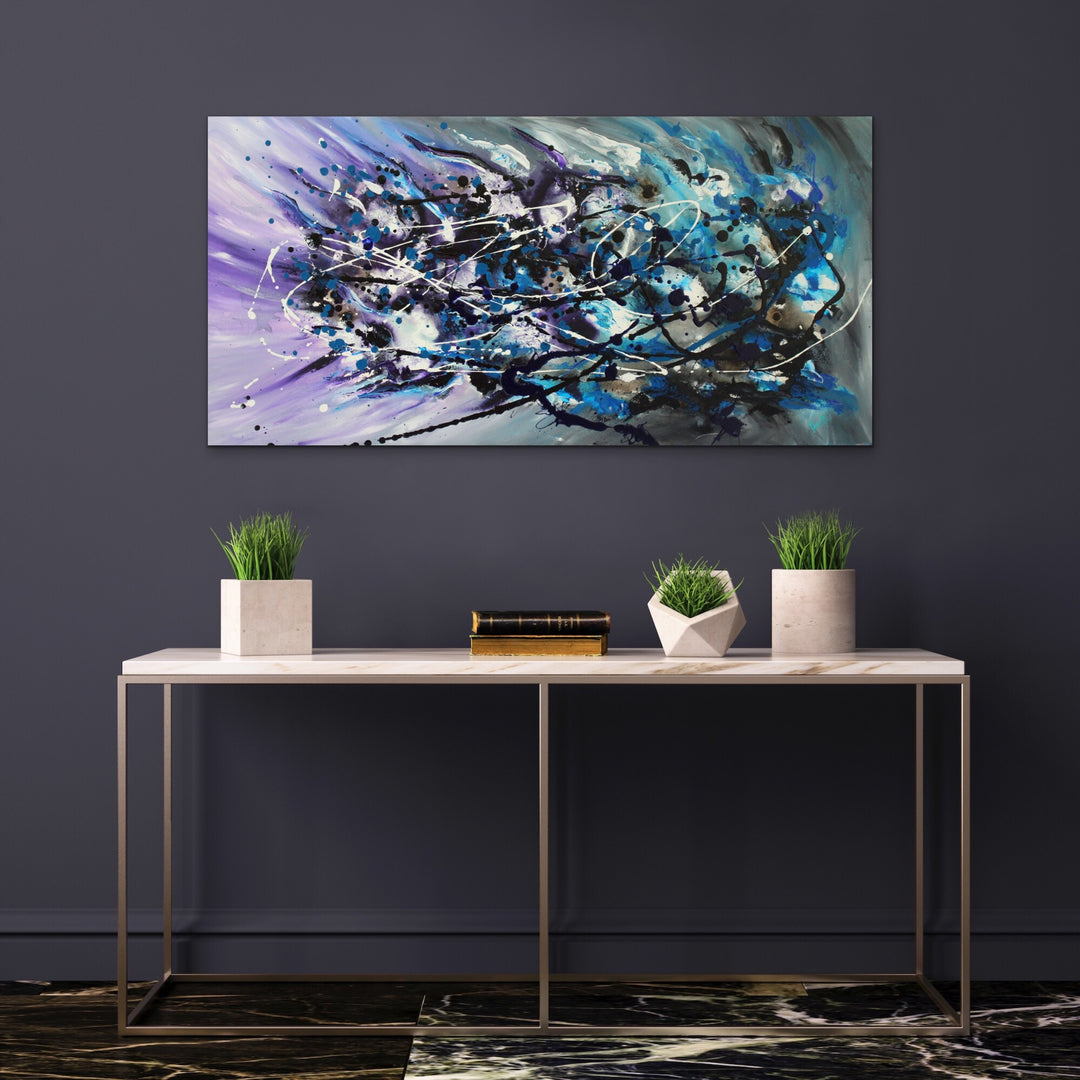 Smashing - 24x48 - Abstract painting, Modern Art, Wall art, Canvas painting, Framed art, Minimalist art