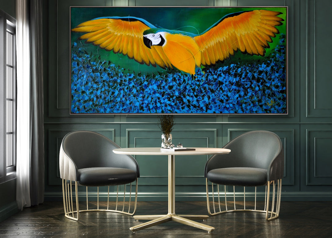 Macaw on the rise - Custom Art - Preethi Arts