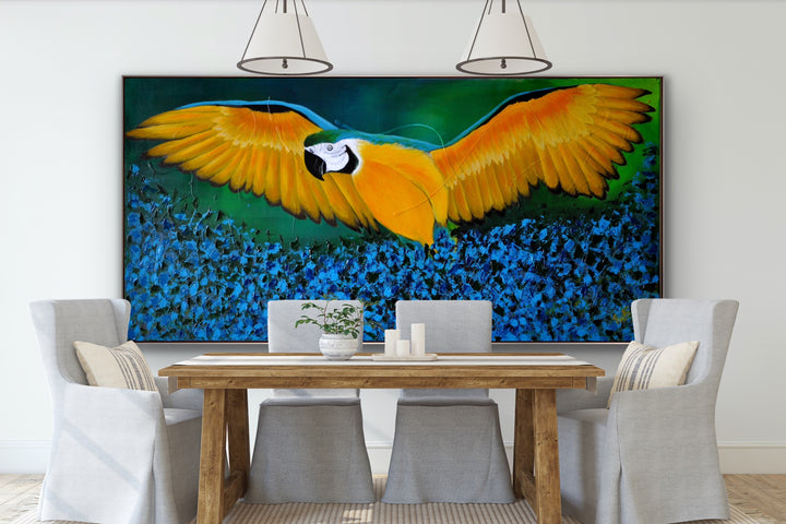 Macaw on the rise - Custom Art - Preethi Arts