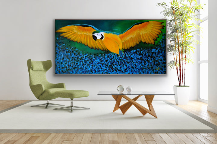 Macaw on the rise - Custom Art - Preethi Arts