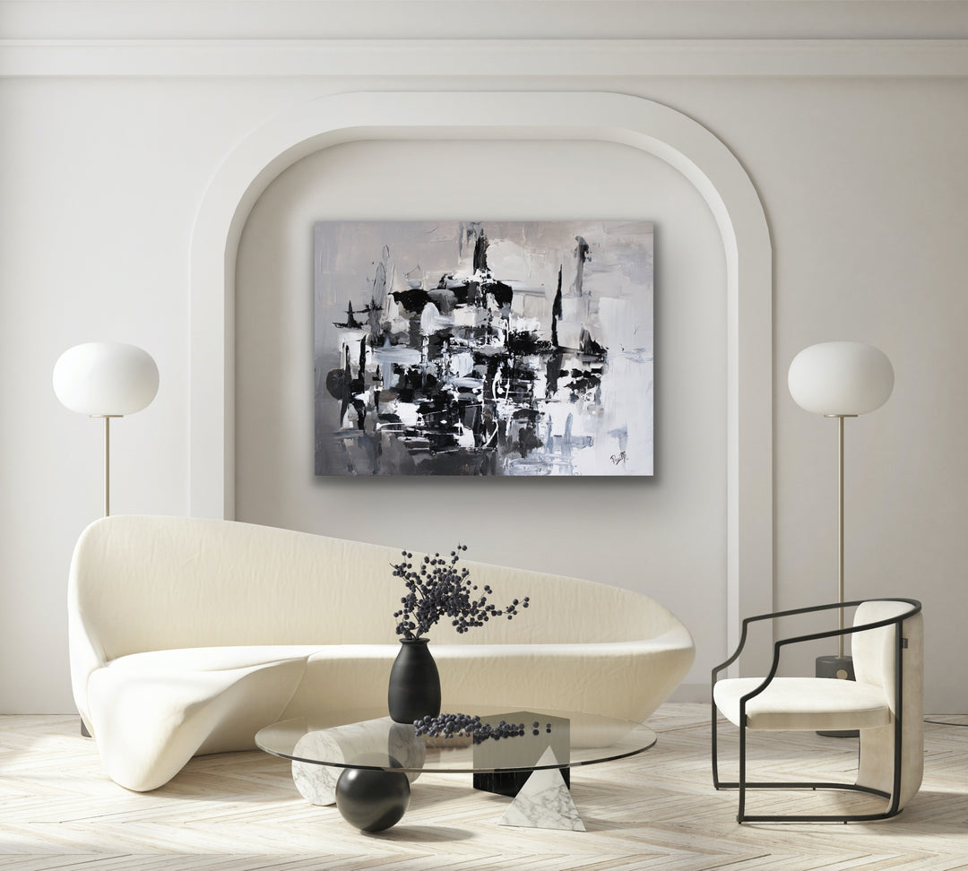 Day and Night - 30x40 - Abstract painting, Modern Art, Wall art, Canvas painting, Framed art, Minimalist art