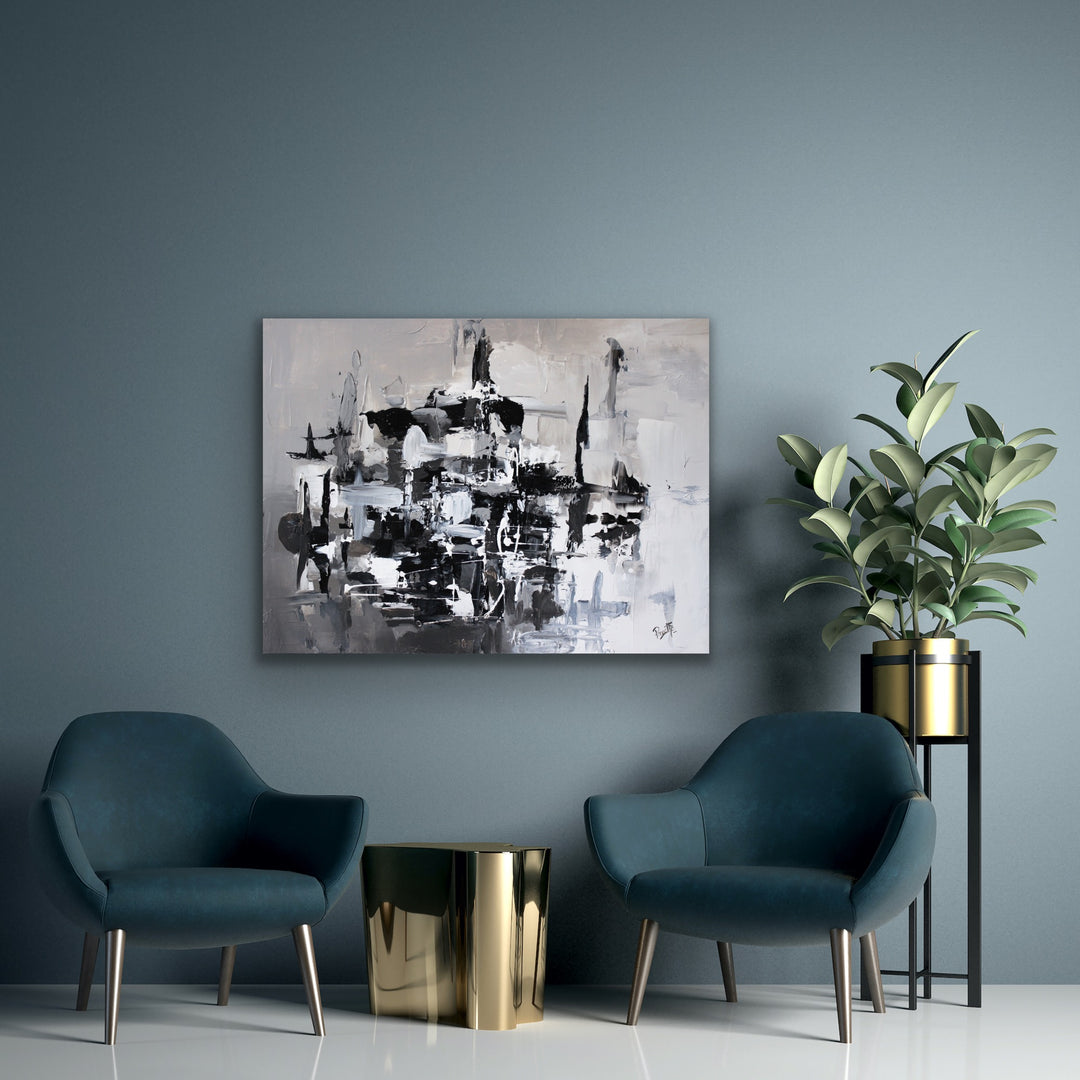 Day and Night - 30x40 - Abstract painting, Modern Art, Wall art, Canvas painting, Framed art, Minimalist art