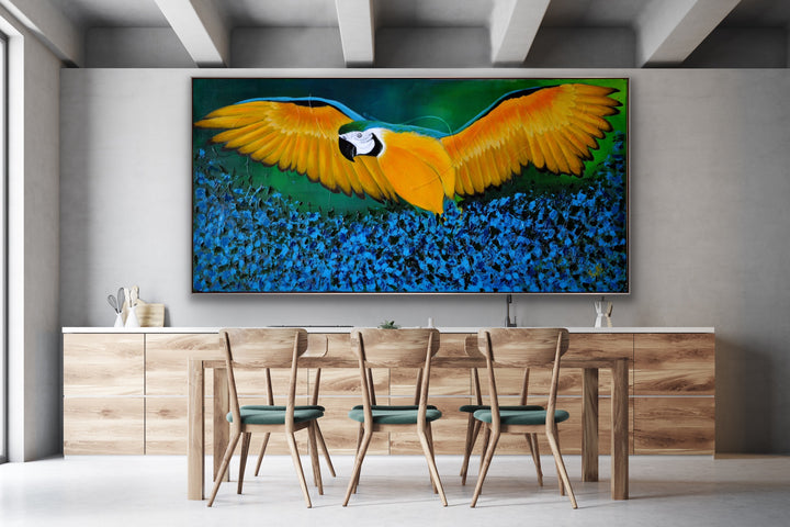 Macaw on the rise - Custom Art - Preethi Arts